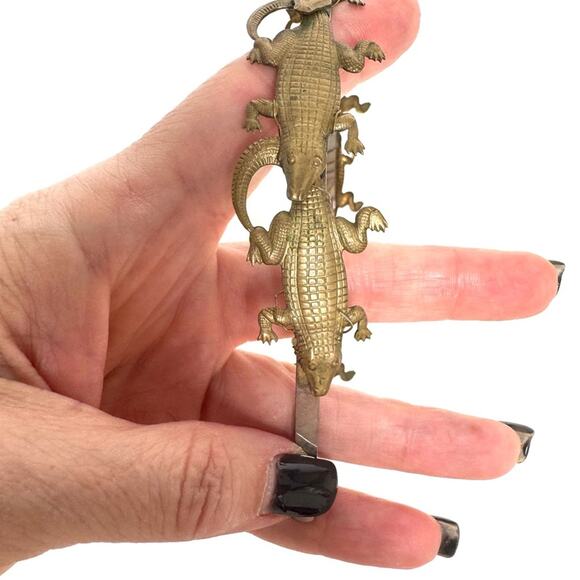 Eugenia Kim RARE HAND CAST bronze alligator headband bought at Henri Bendel, NYC main image 5